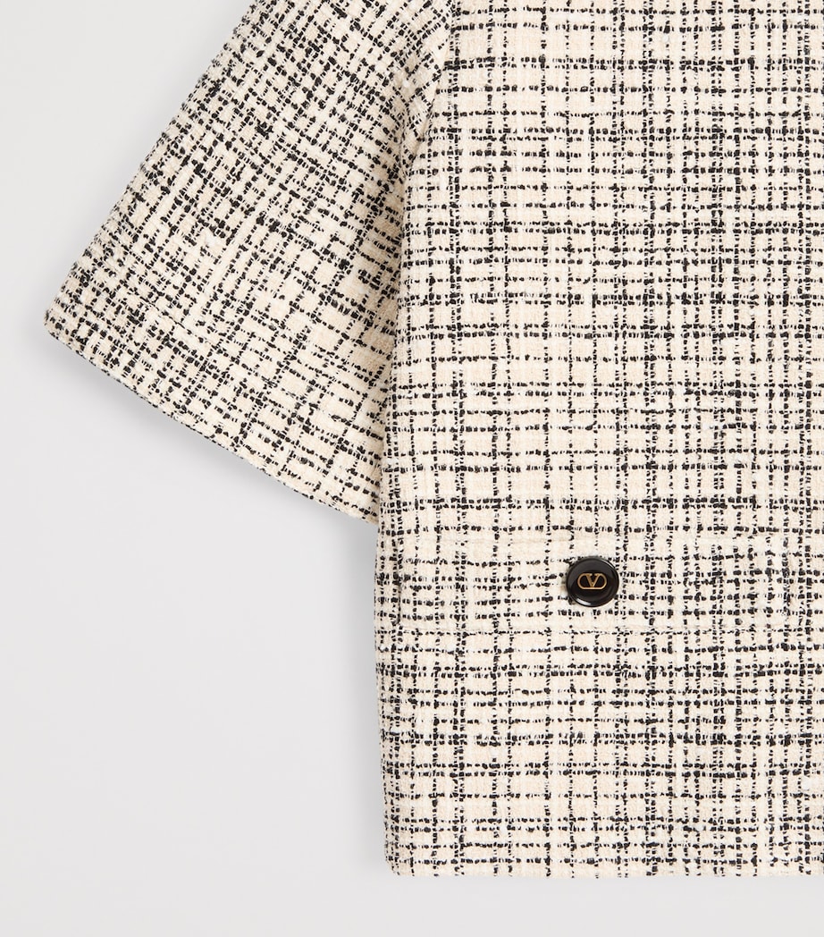 Valentino Womens Tweed Cropped-Sleeve Jacket Image 7