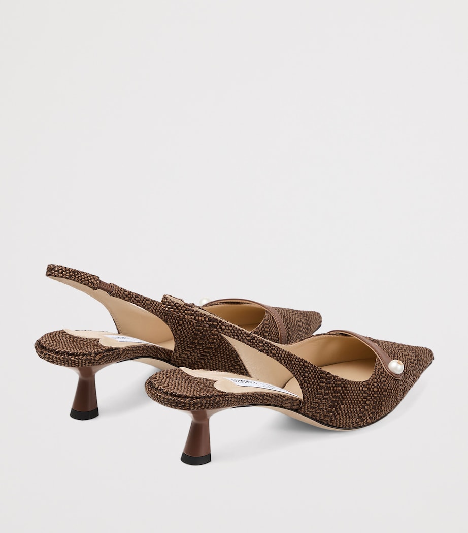 Jimmy Choo Amita 45 Woven Slingback Pumps Tan Image 3