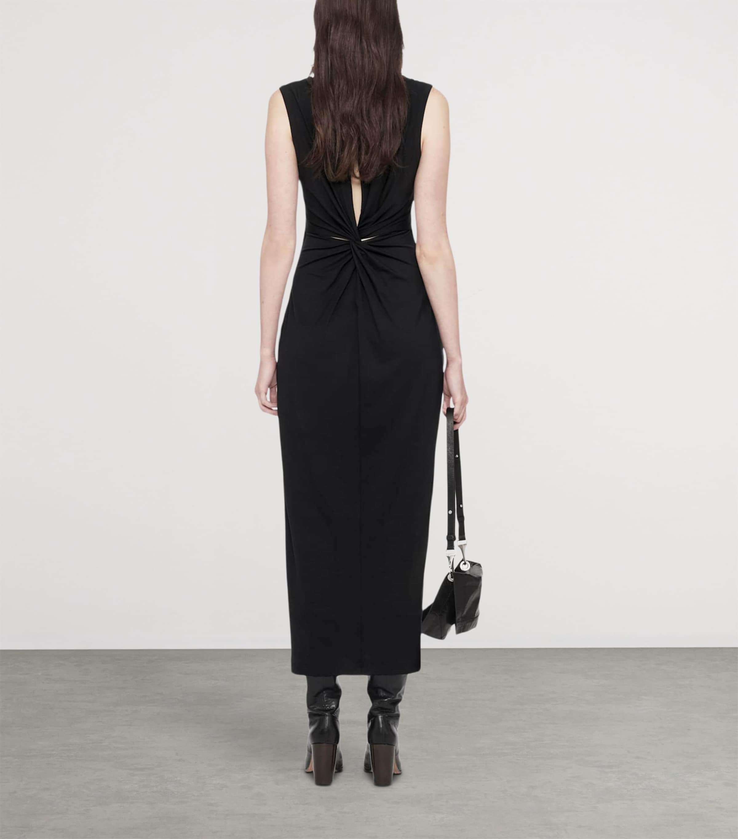 AllSaints Womens Jersey Ilia Midi Dress Black Image 7
