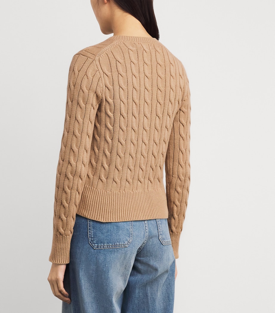 Cotton Cable-Knit Cardigan VINTAGE KHAKI Image 4