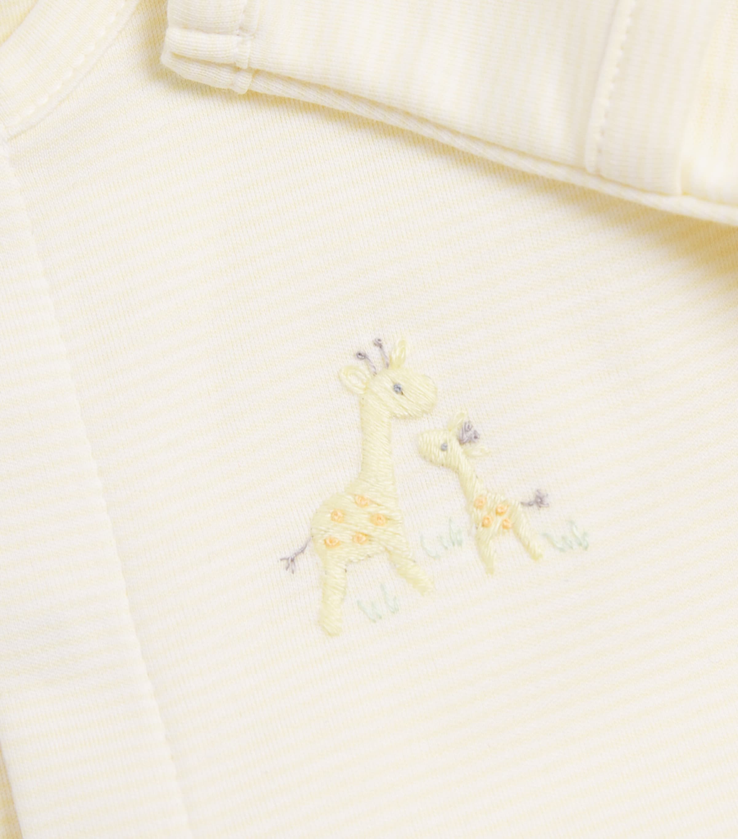 Kissy Kissy Pima Cotton Stripe Giraffe All-In-One (0-9 Months) Yellow Image 3