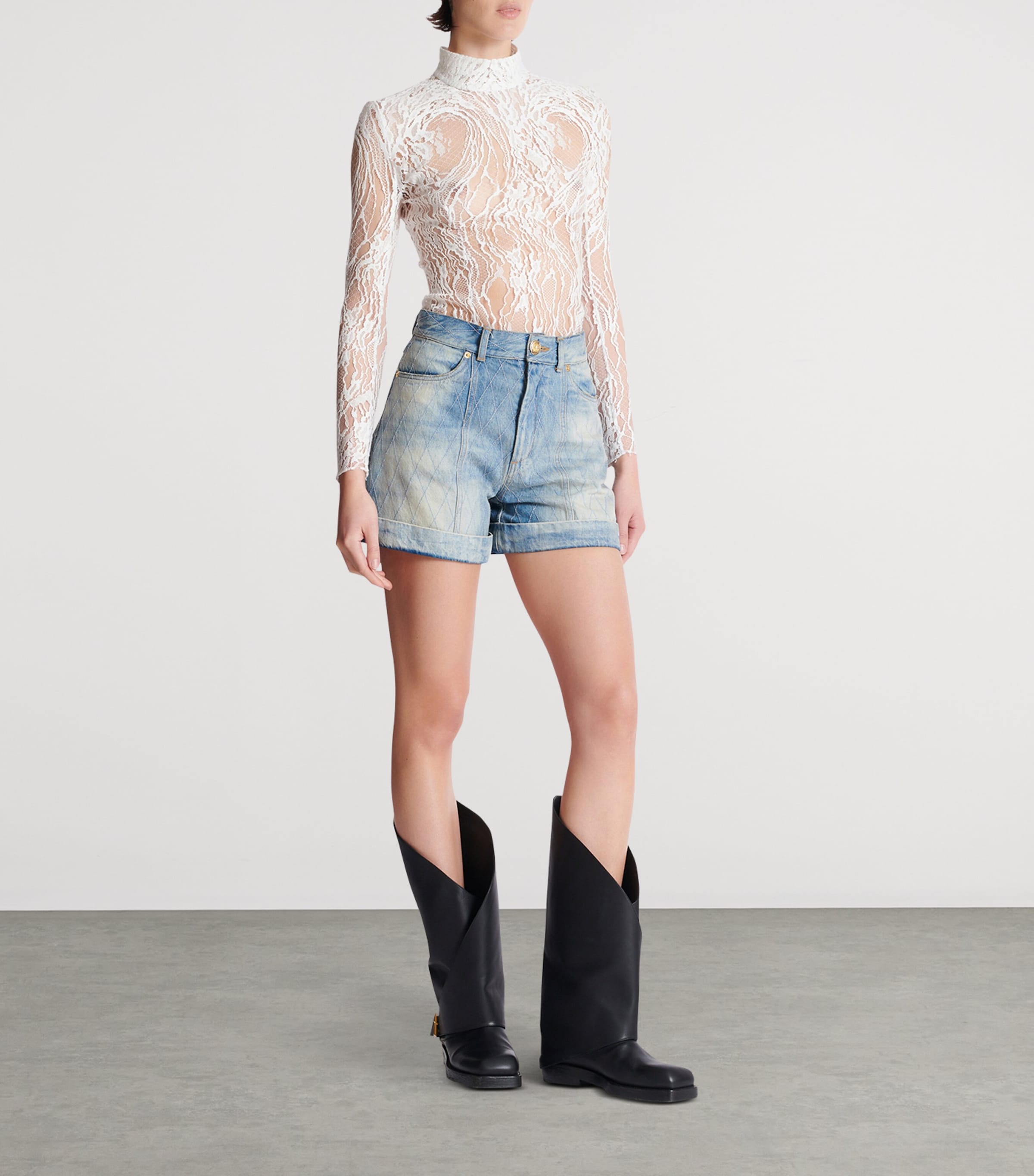 Diamond Denim Shorts 6FC BLEU JEAN CLAIR Image 6