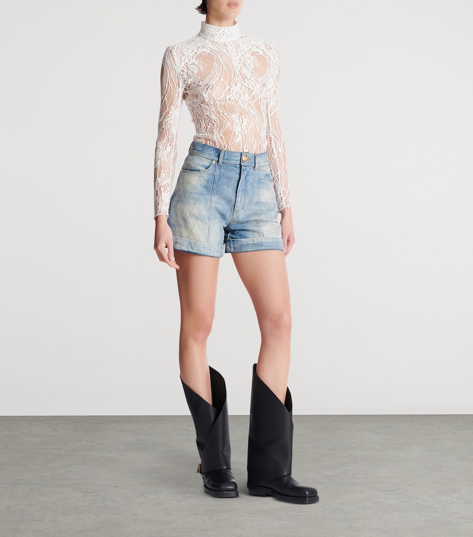 Diamond Denim Shorts 6FC BLEU JEAN CLAIR Image 6