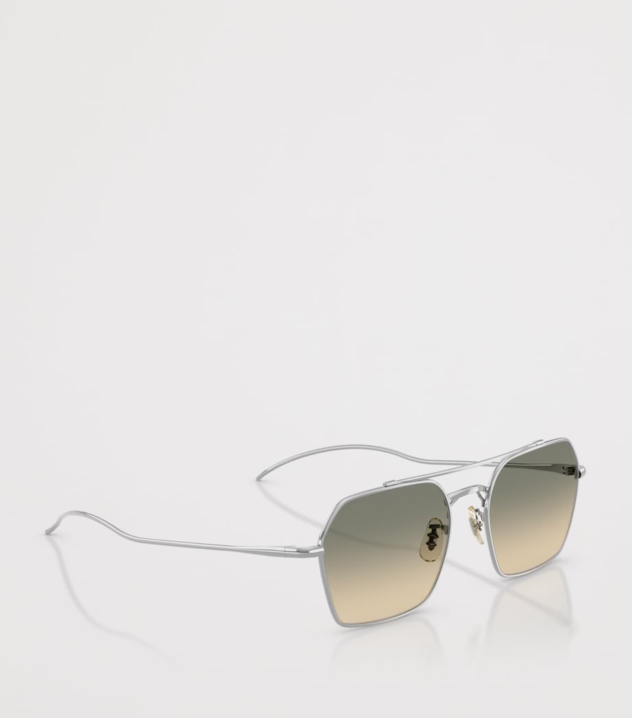 Oliver Peoples Titanium TK-15 Square Sunglasses Silver Image 5