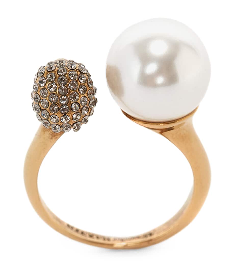 McQueen Faux Pearl and Skull Ring Image 3