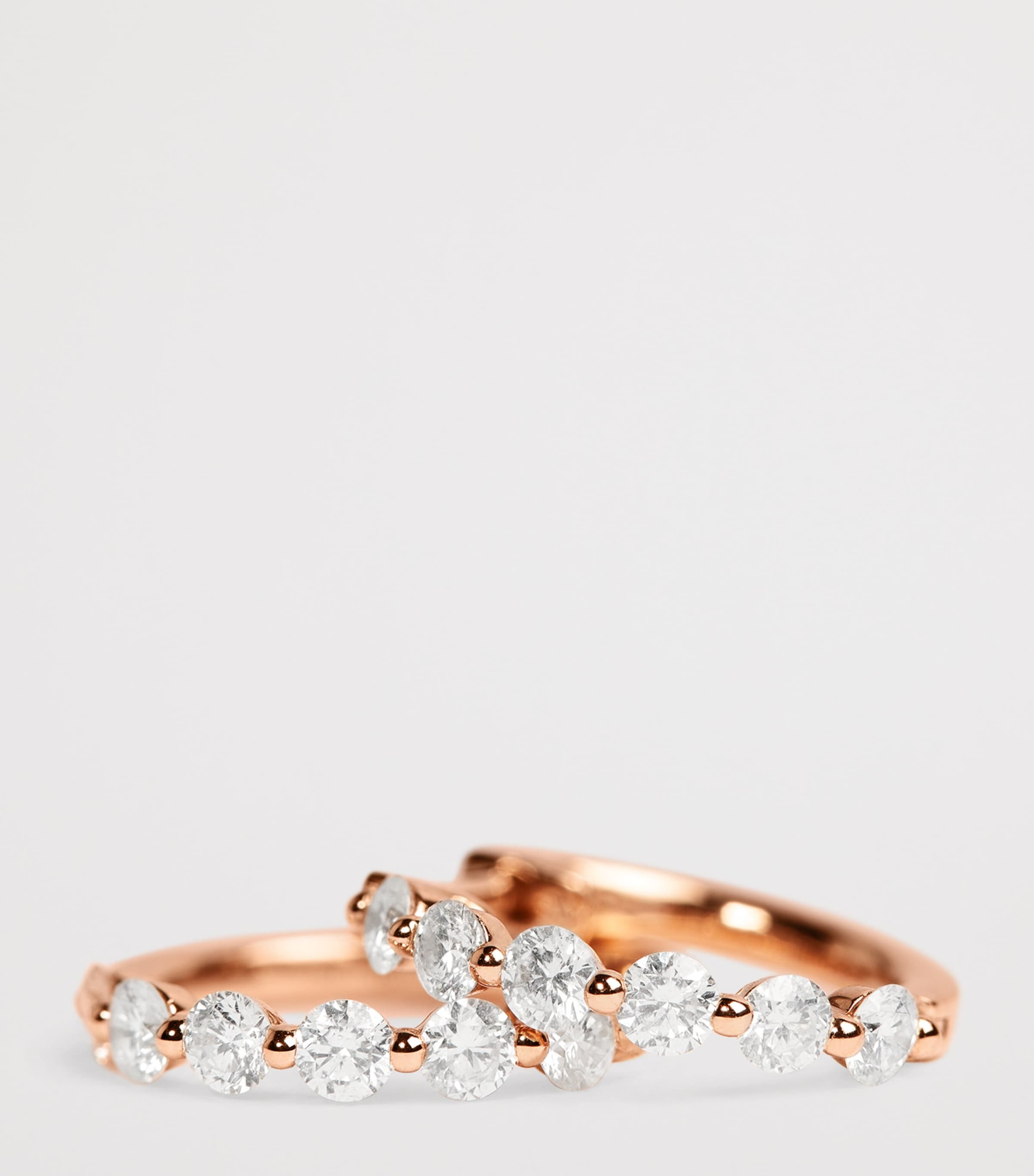 Harrods Rose Gold and Diamond Hoop Earrings (0.50ctw) Rose Gold Image 6