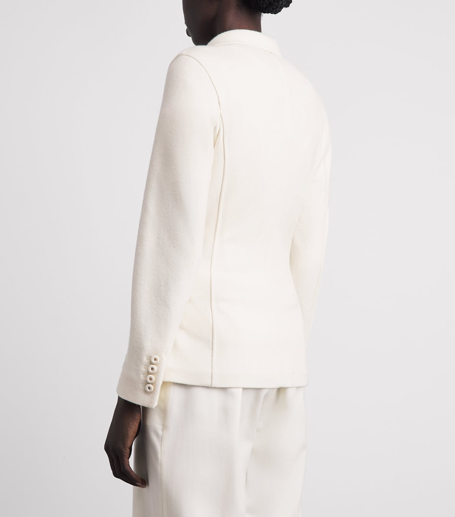 Colombo Womens Cashmere-Silk Embellished Blazer White Image 5