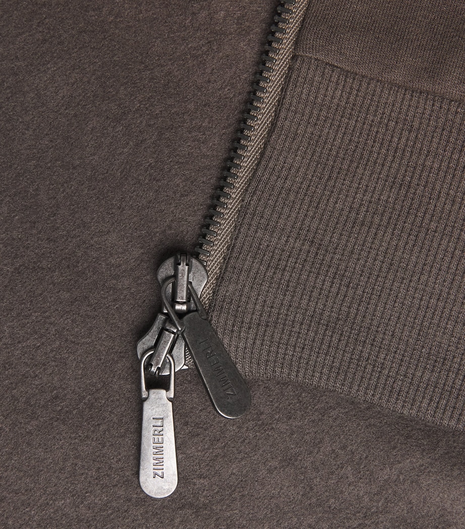 Zimmerli Mens Winter Lounge Zip-Up Hoodie Chesnut Image 6