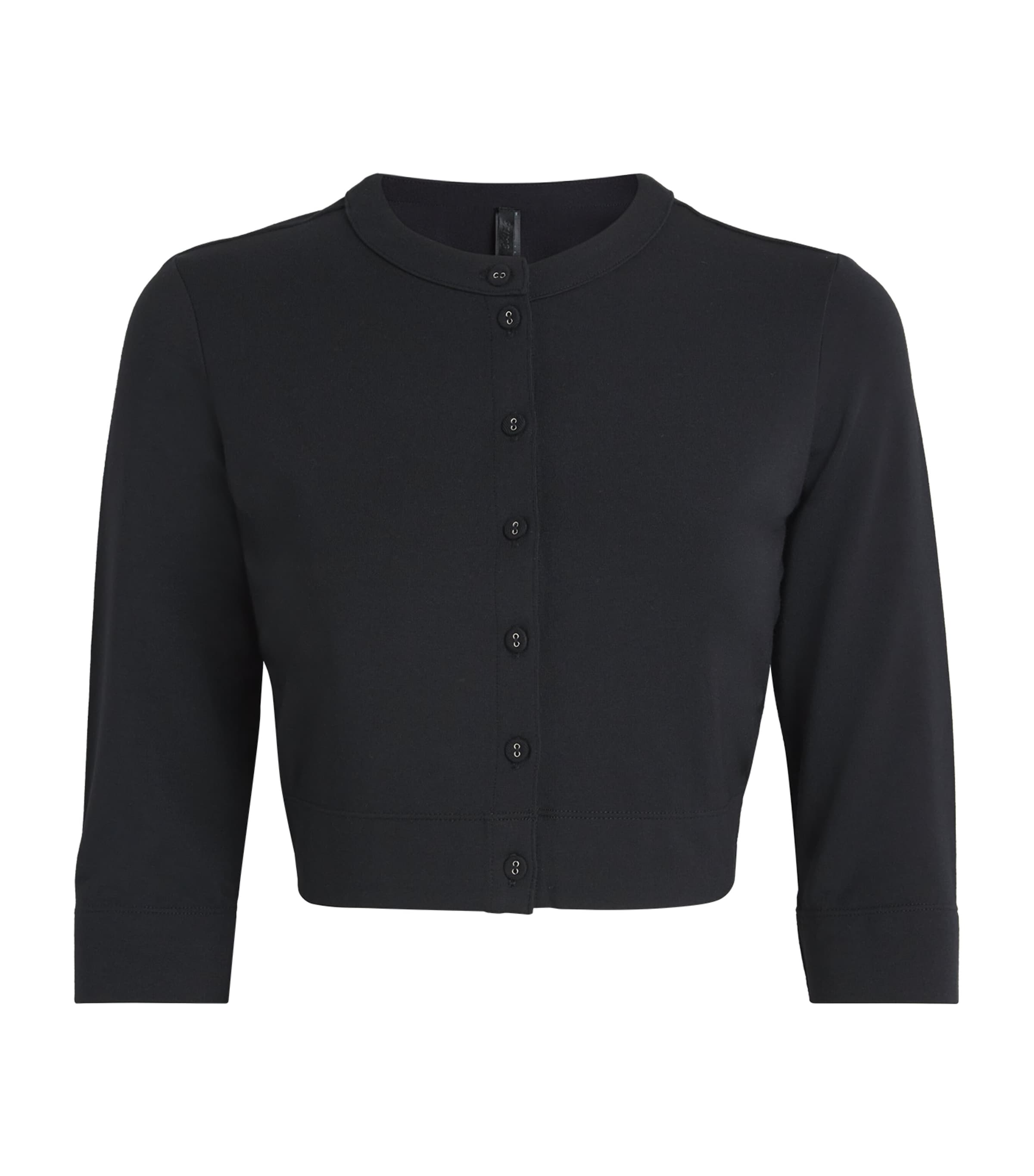 Smooth Lounge Cropped Cardigan OBSIDIAN Image 1