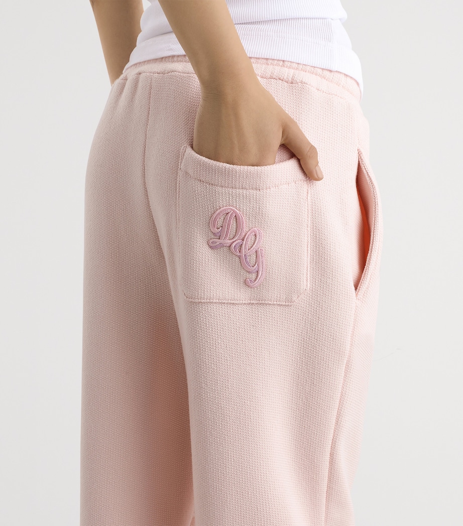 Dolce&Gabbana Womens Logo Pocket Straight Sweatpants Pink Image 5