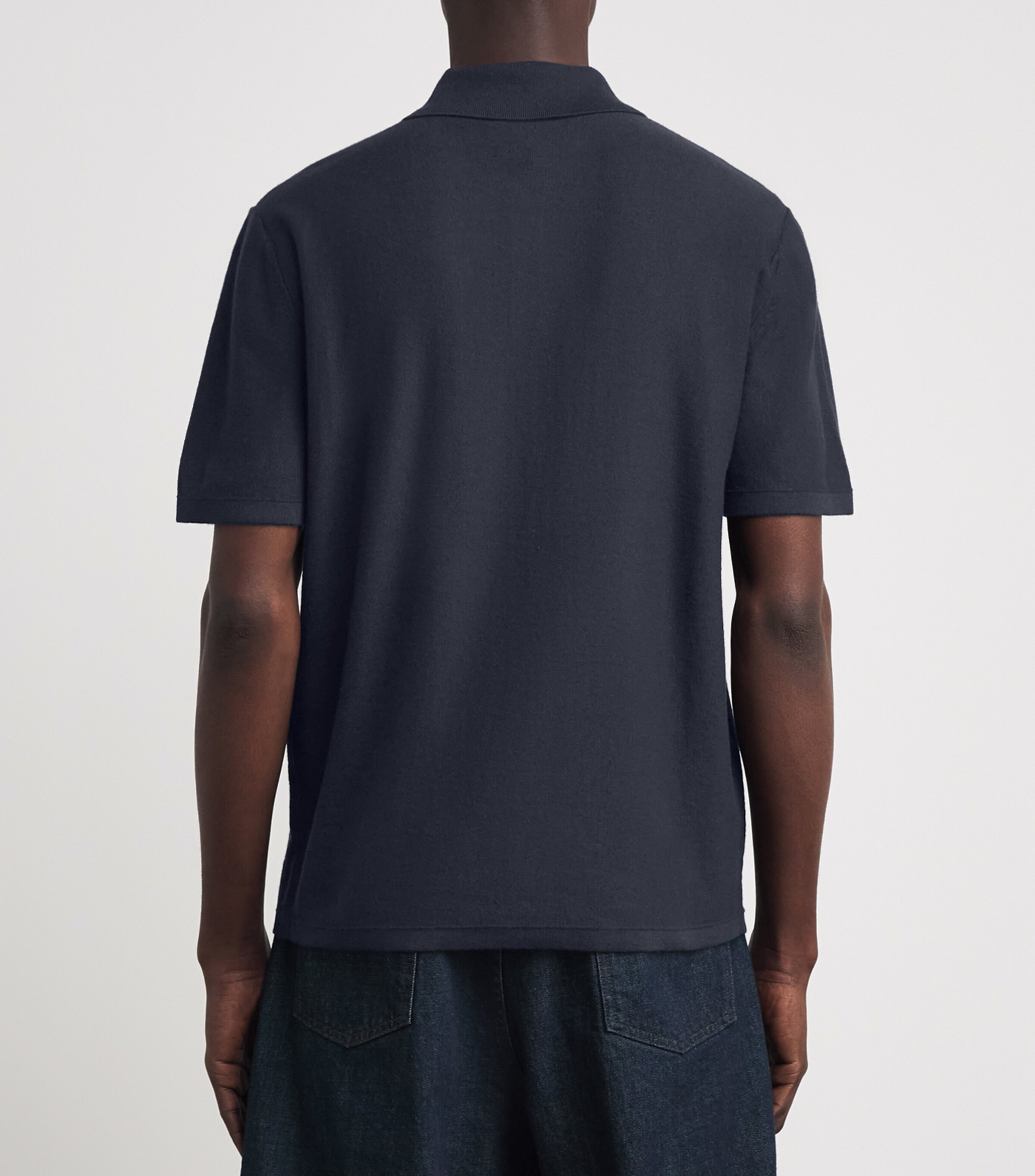 A.P.C. Mens Cotton-Cashmere Eliot Polo Shirt Iak Dark Navy Image 5