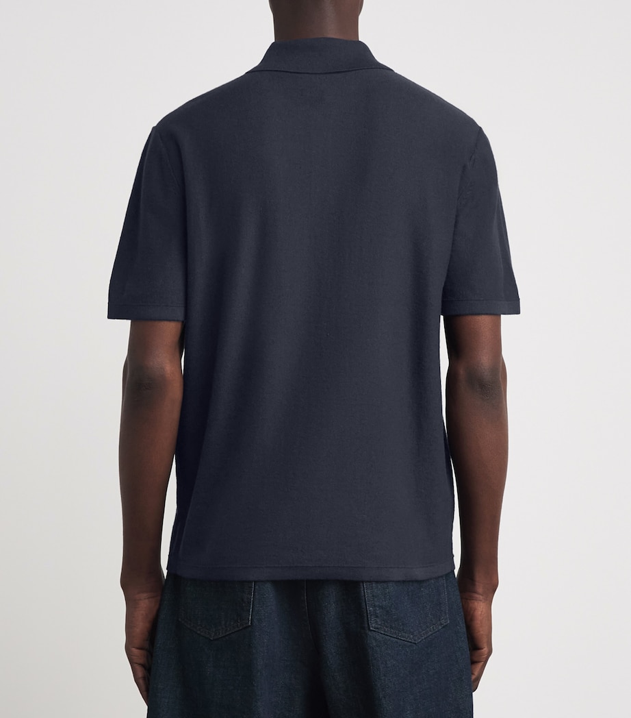 A.P.C. Mens Cotton-Cashmere Eliot Polo Shirt Iak Dark Navy Image 5