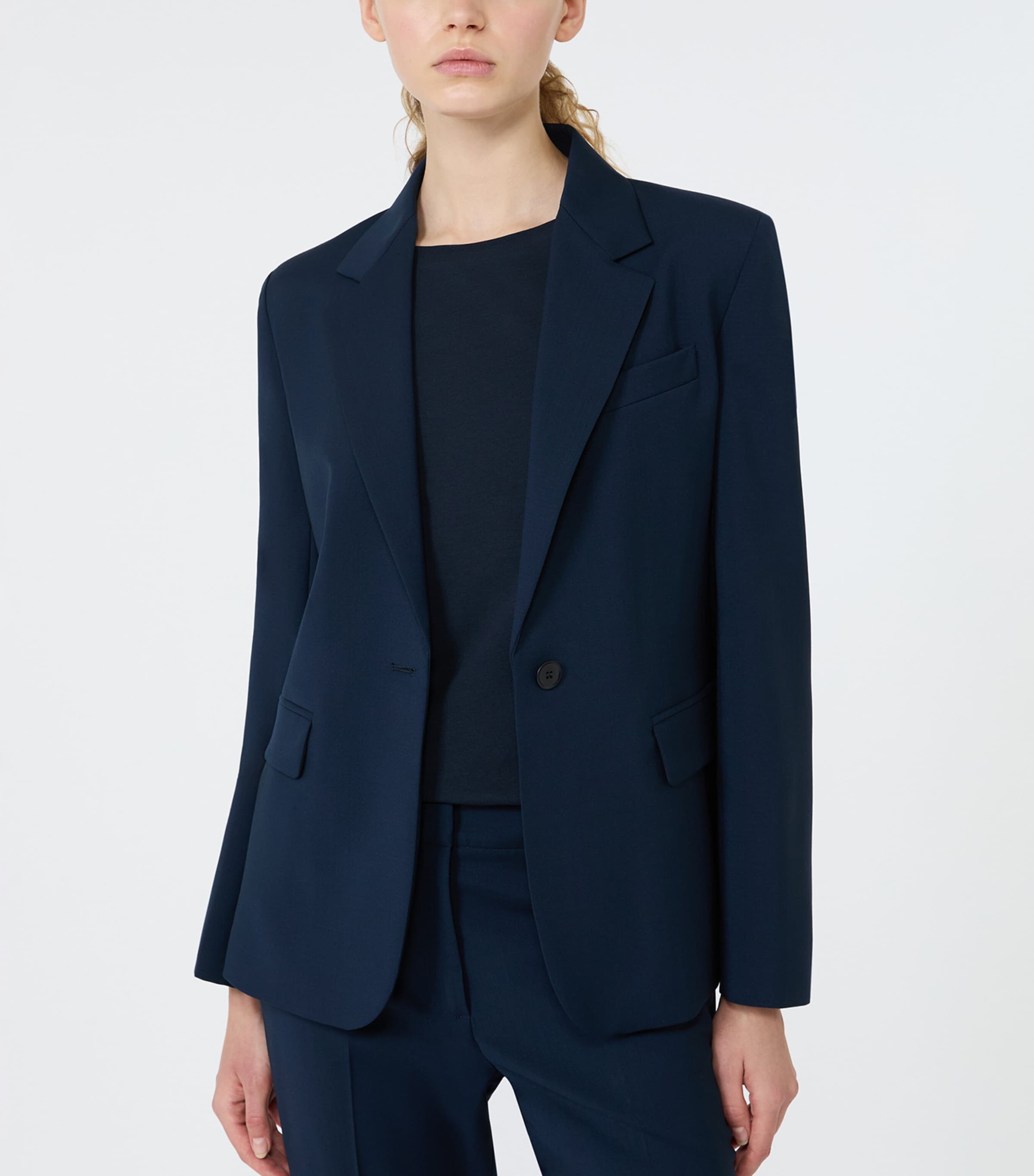 Weekend Max Mara Womens Virgin Wool Blazer Navy Image 5