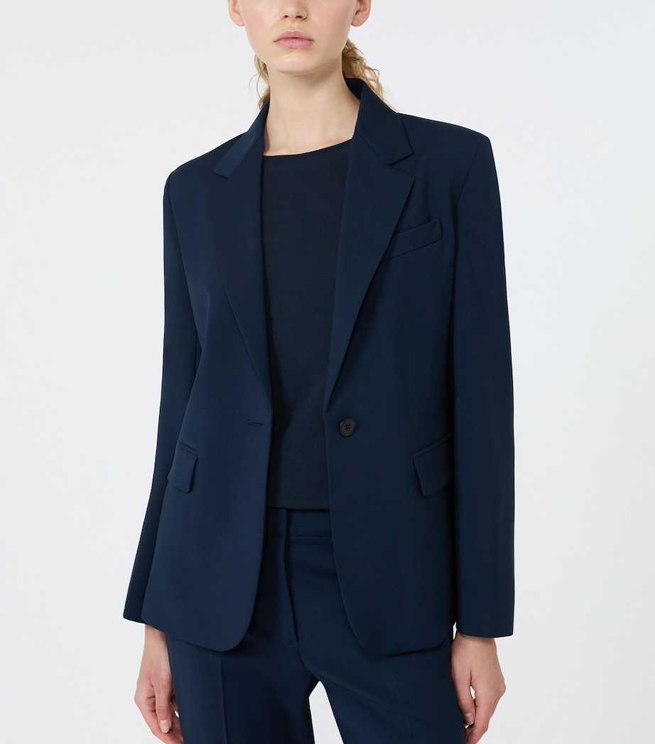 Weekend Max Mara Womens Virgin Wool Blazer Navy Image 5