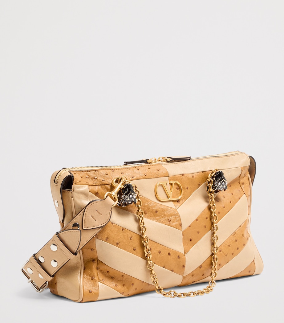 Valentino Garavani Medium Ostrich Leather Panthea Tote Bag Image 2