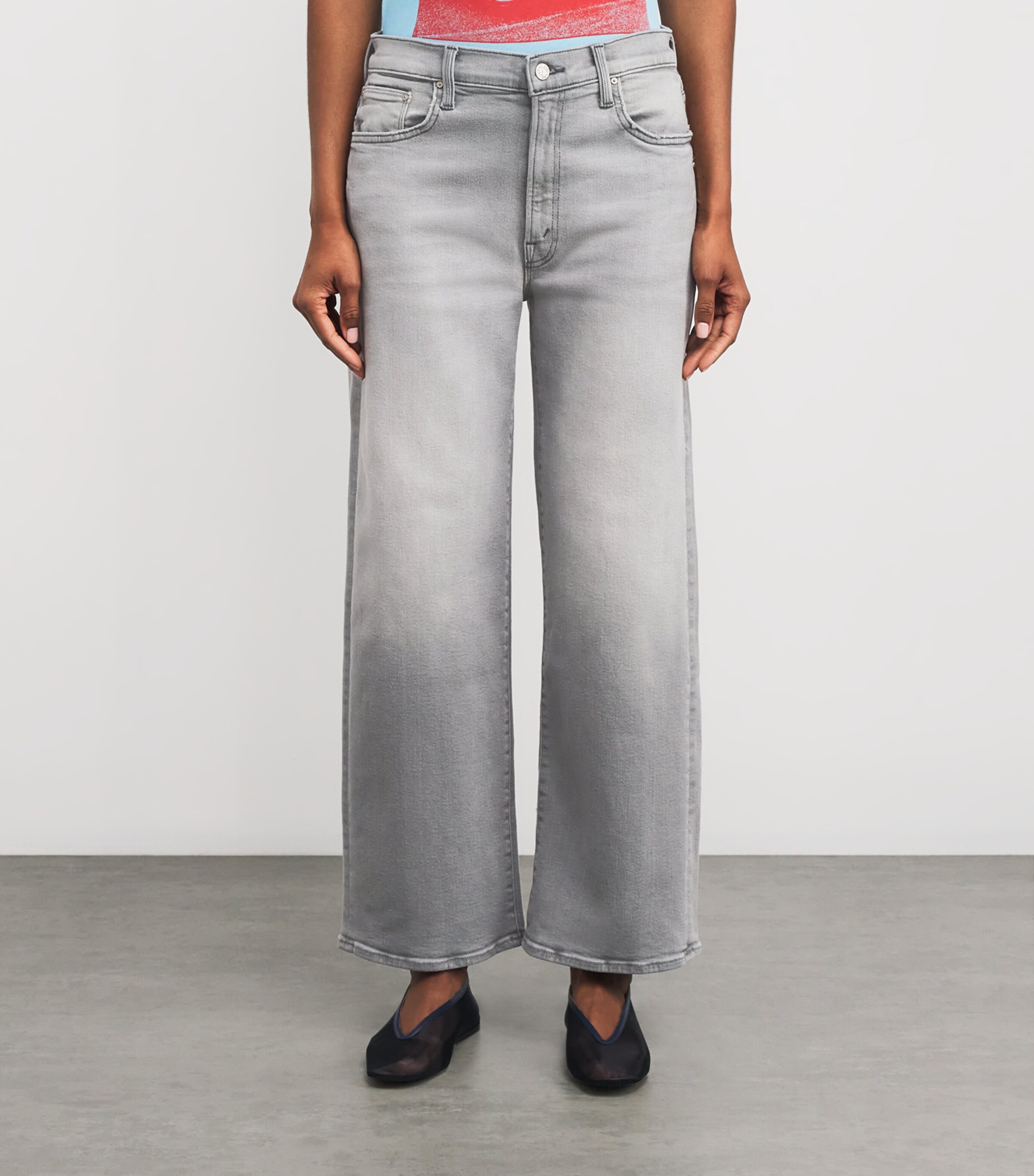 MOTHER Womens The Dodger Flood Wide-Leg Jeans Noted Image 3