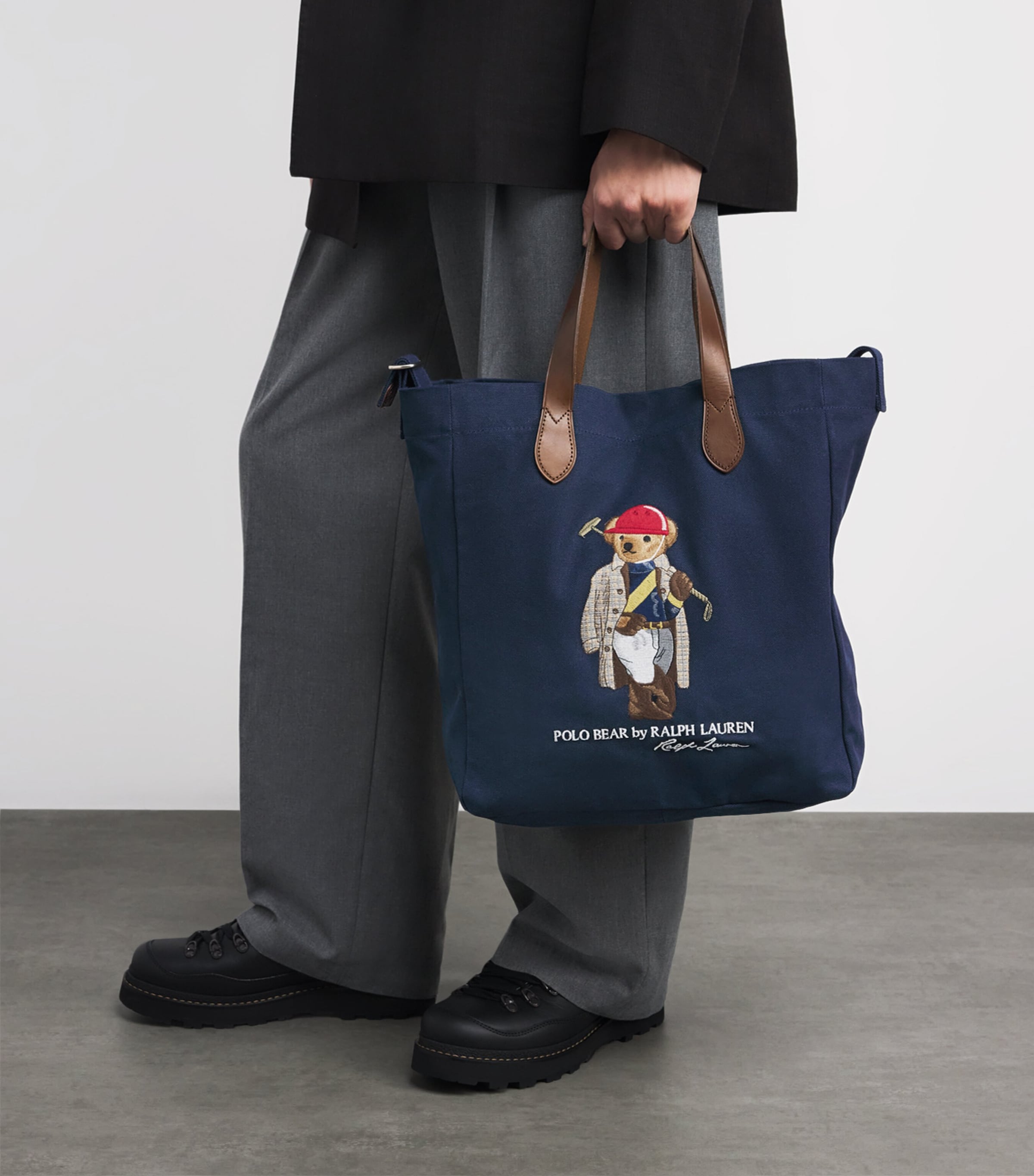 Canvas Polo Bear Tote Bag NEWPORT NAVY Image 5