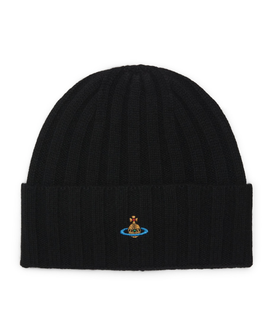 Vivienne Westwood Cashmere Classic Beanie Black Image 1