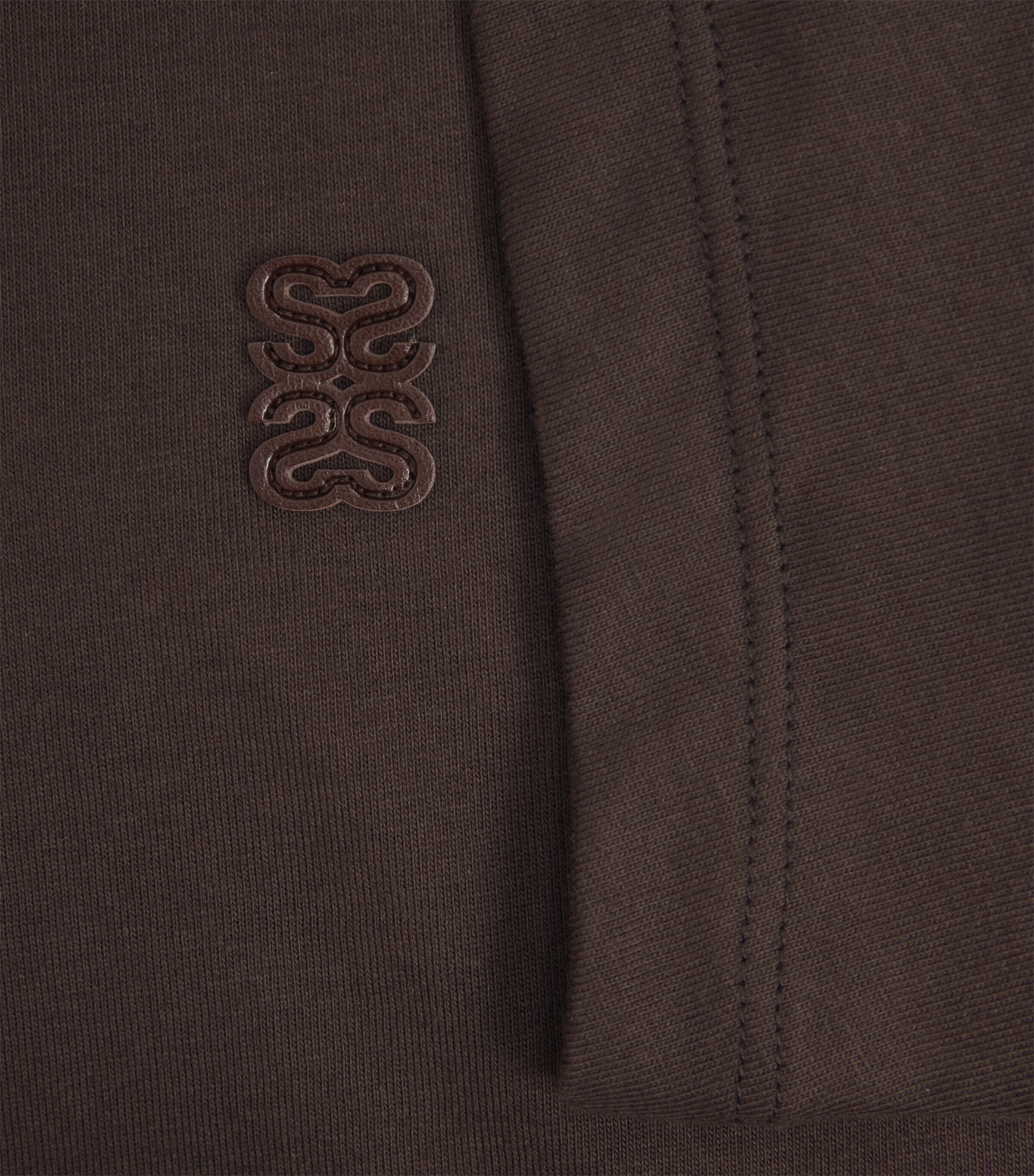 Sandro Paris Mens Cotton Logo-Patch T-Shirt Chocolate Image 6