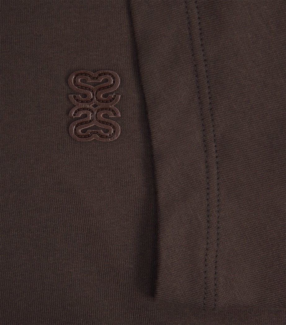 Sandro Paris Mens Cotton Logo-Patch T-Shirt Chocolate Image 6