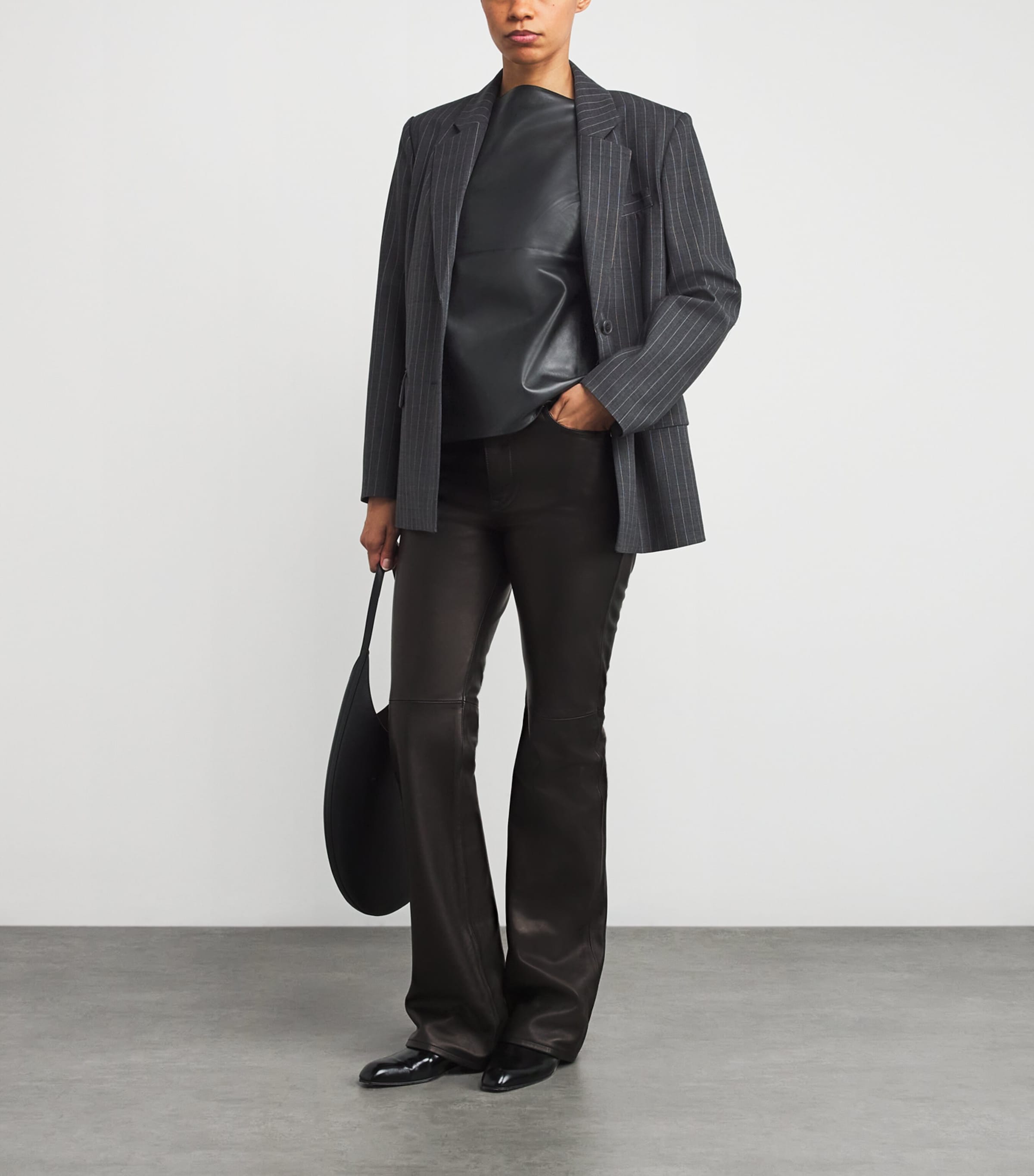 Lambskin Square-Neck Camisole BLACK Image 2