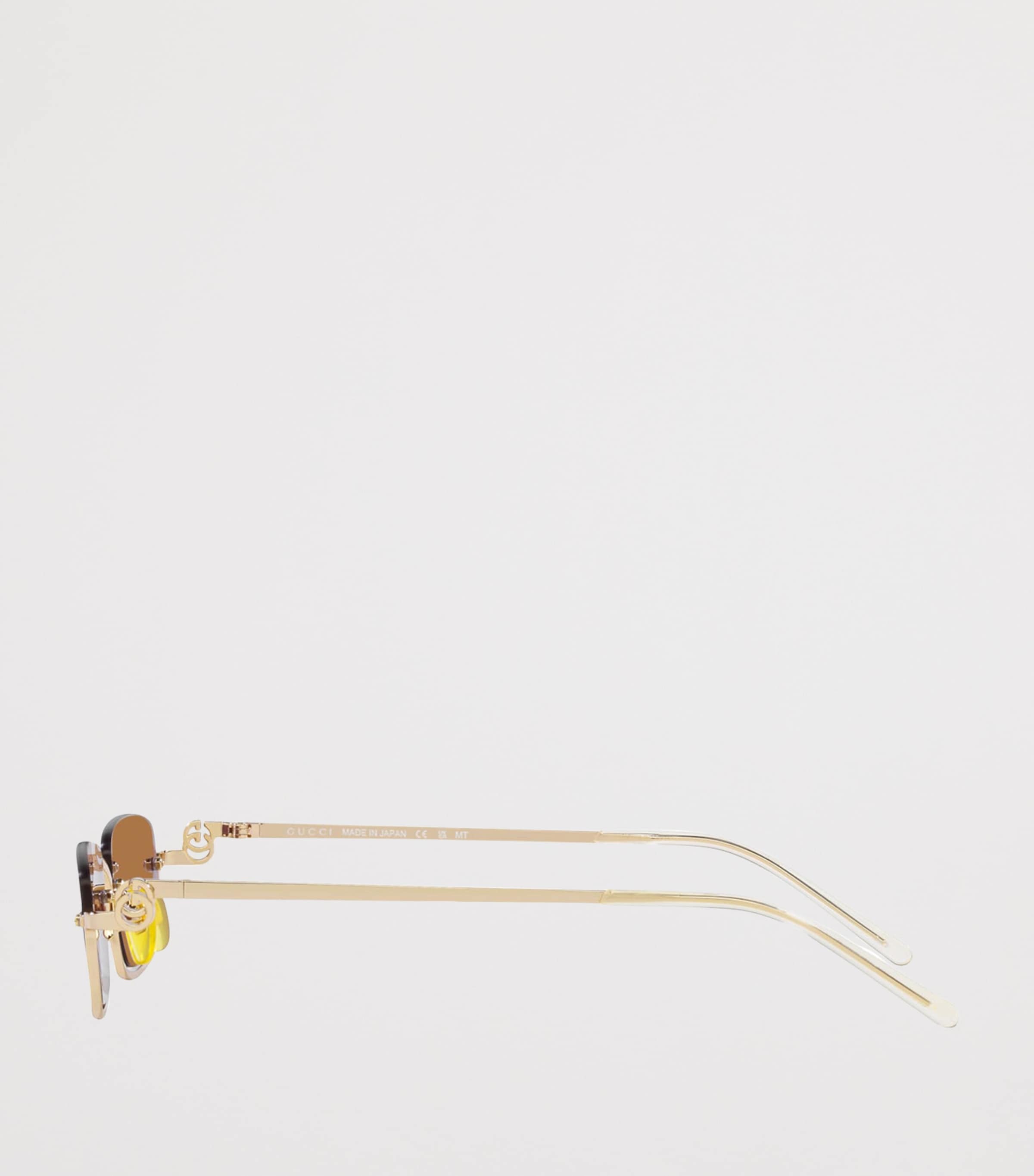 Gucci Metal Logo Rectangular Sunglasses Image 3