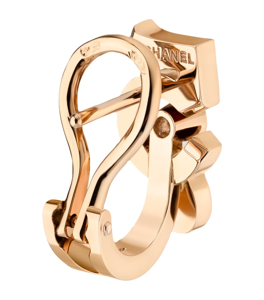 Beige Gold and Diamond N˚5 Single Clip-On Earring BEIGE Image 3