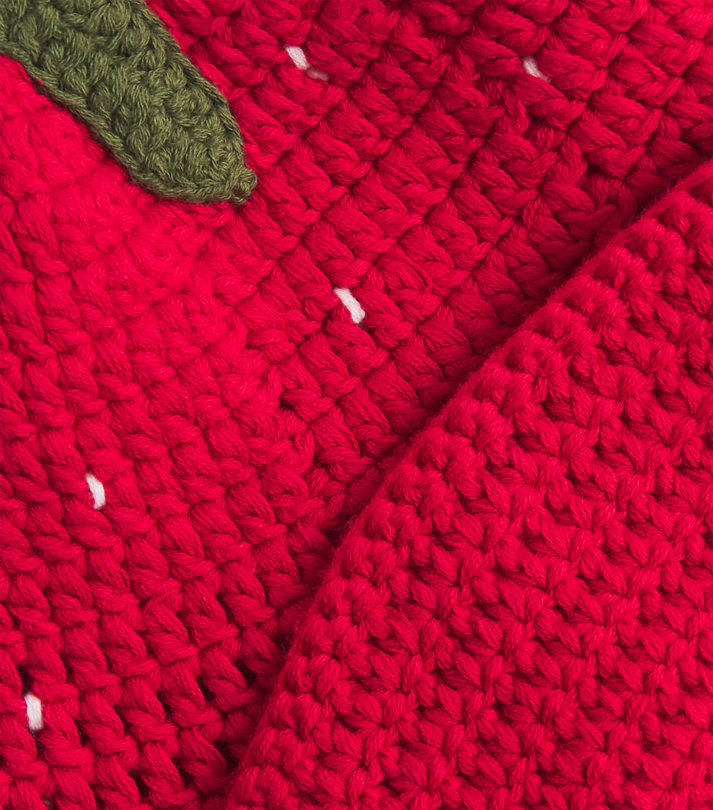 Monnalisa Cotton Crochet Strawberry Hat Red Image 3