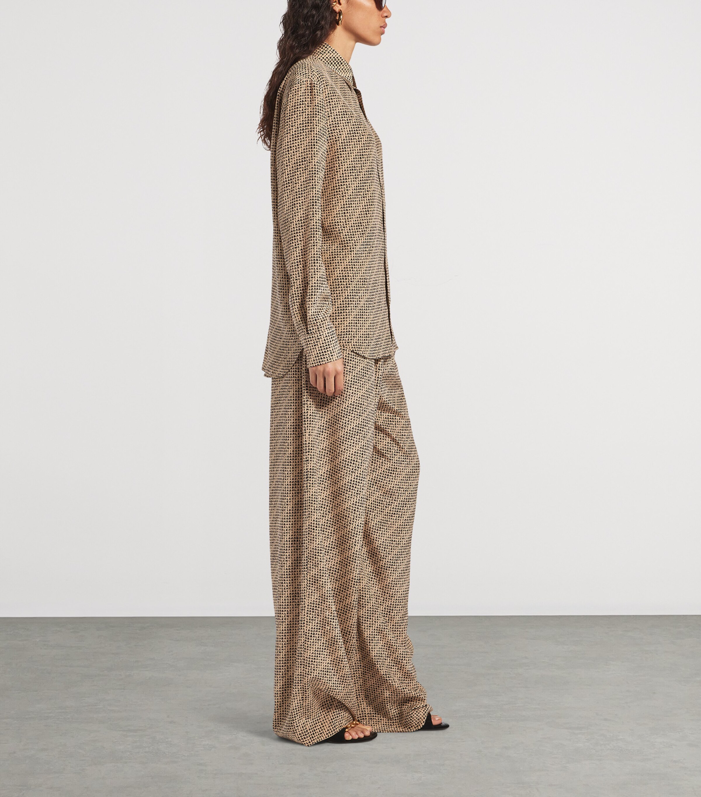 Balenciaga Womens Silk Logo Print Shirt Image 4