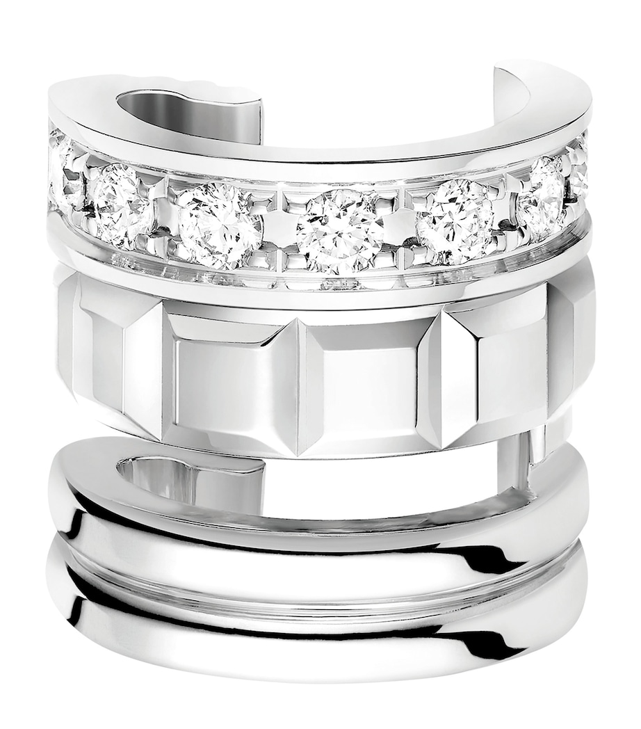 White Gold and Diamond Quatre Single Ear Clip SILVERED Image 2