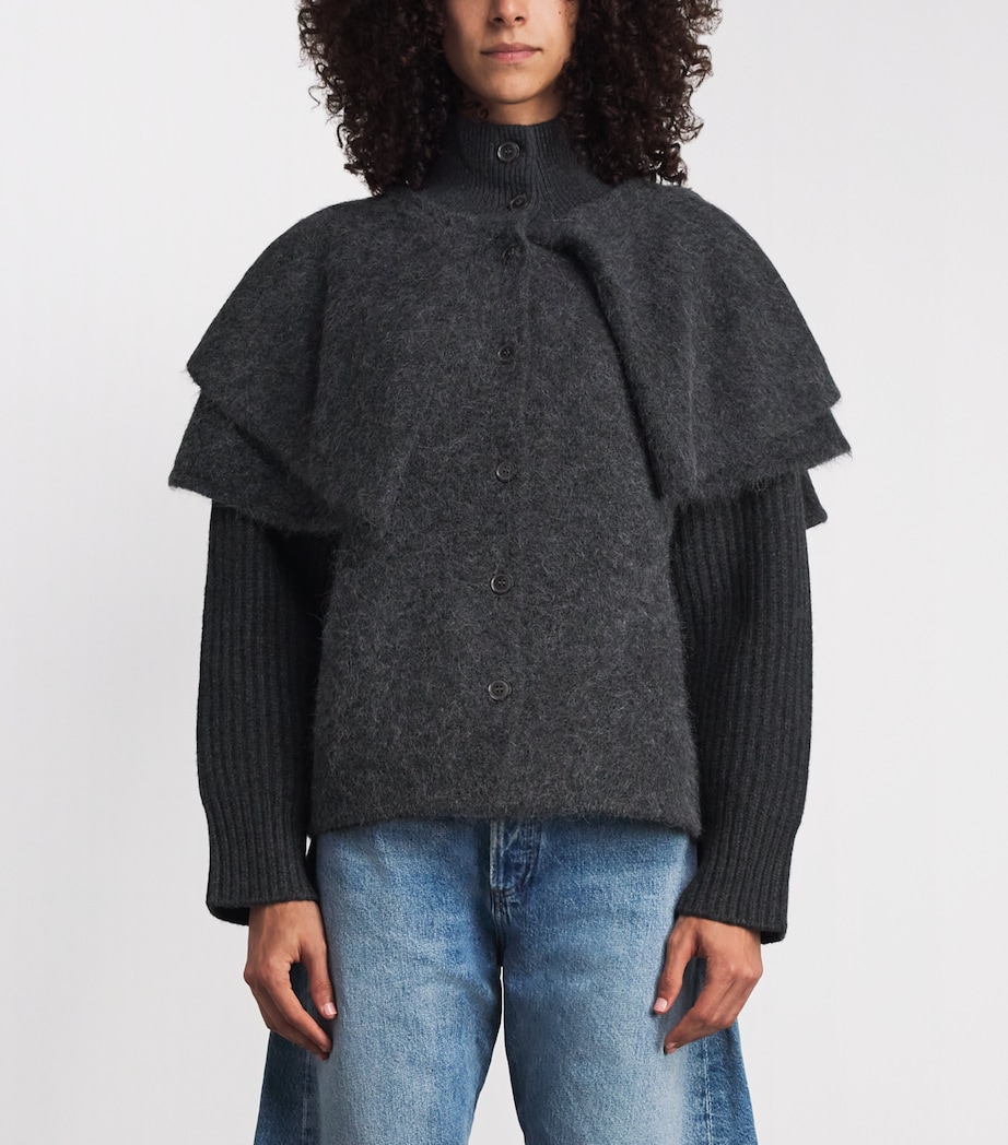 FRAME Womens The Wrap Cape Coat Grey Image 4