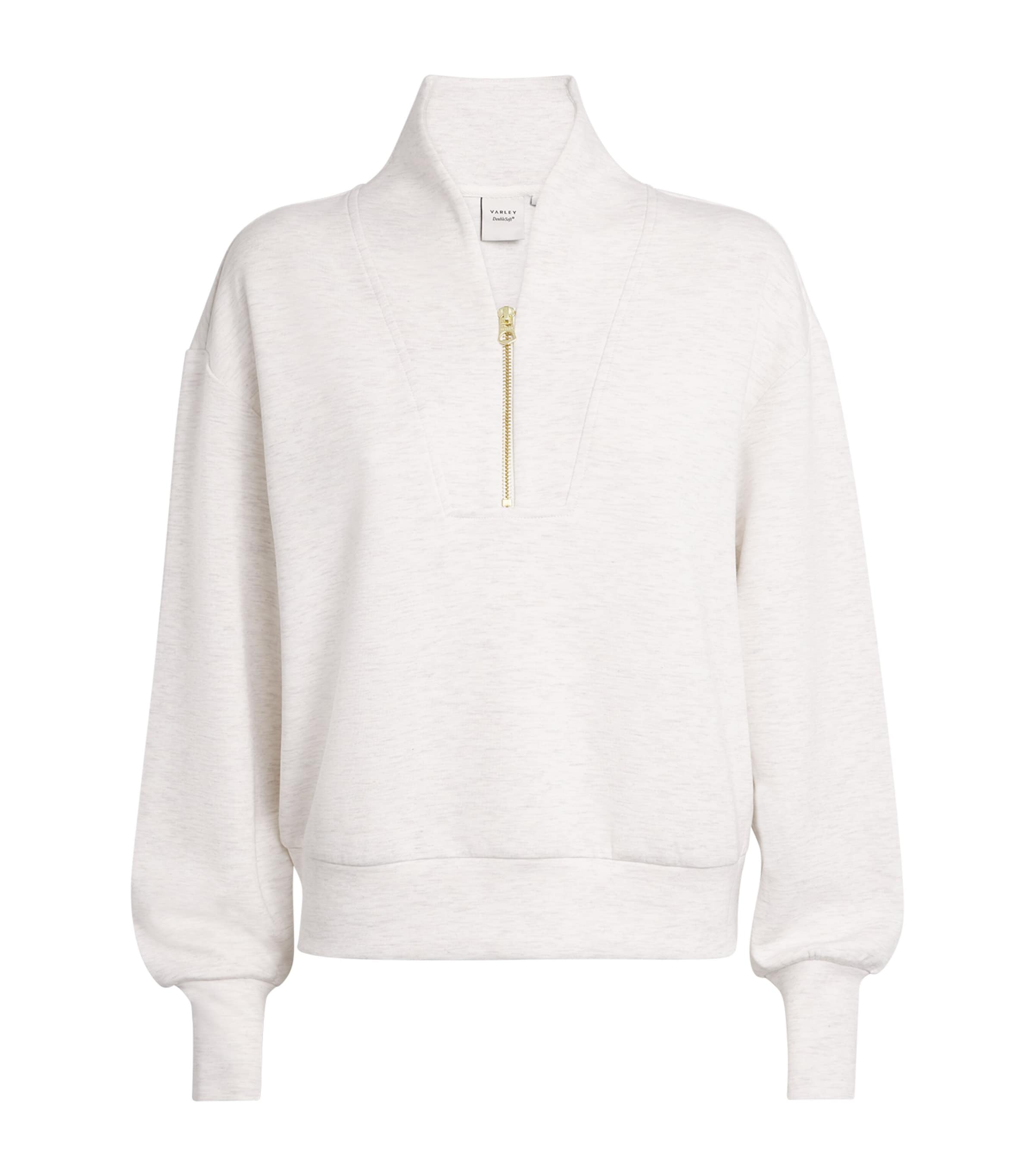 Varley Womens Ivory Marl Davidson Relaxed-fit Stretch-woven Sweatshirt In White