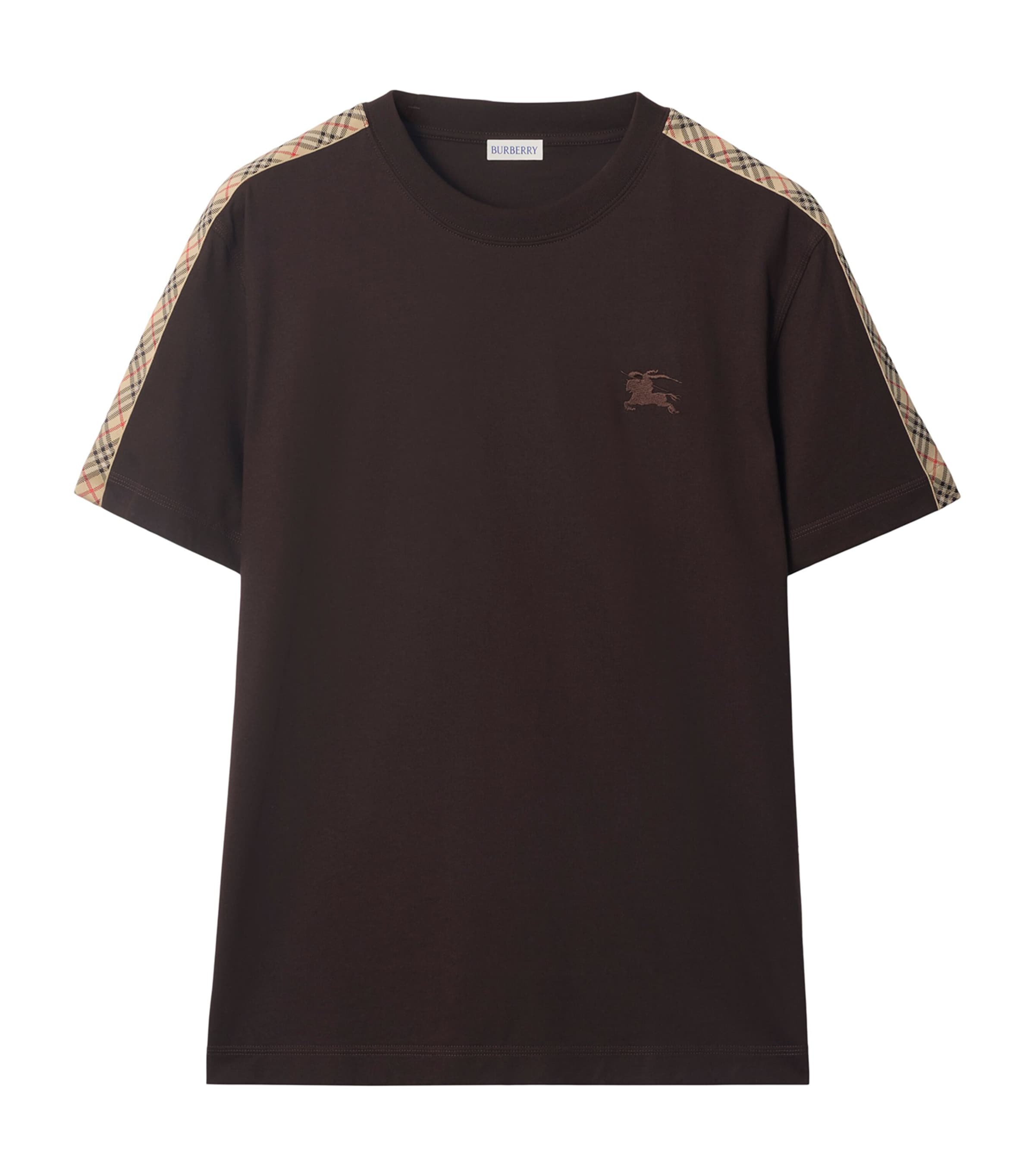 Check-Trim T-Shirt CLOVE BROWN Image 1