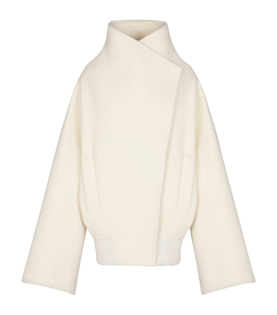 Wool-Blend Oversized Caban Jacket 0FA BLANC Image 1