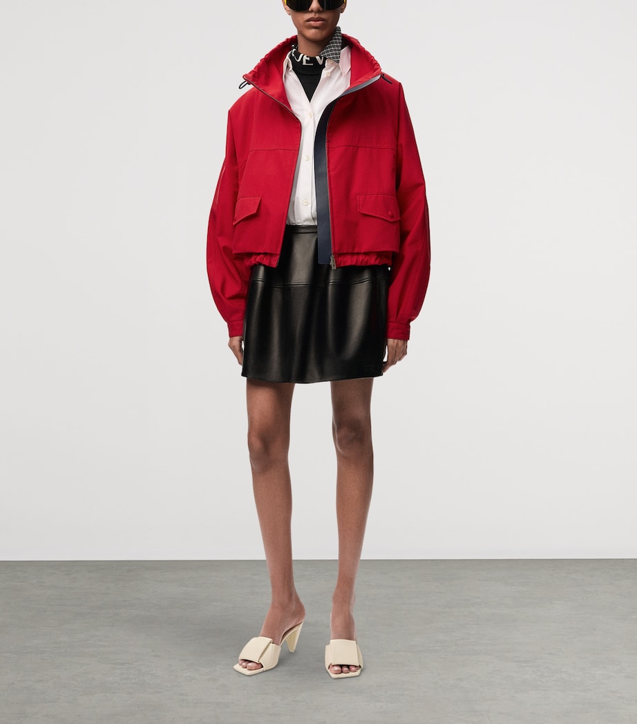 LOEWE Womens Cotton-Silk Bomber Jacket Red Image 2