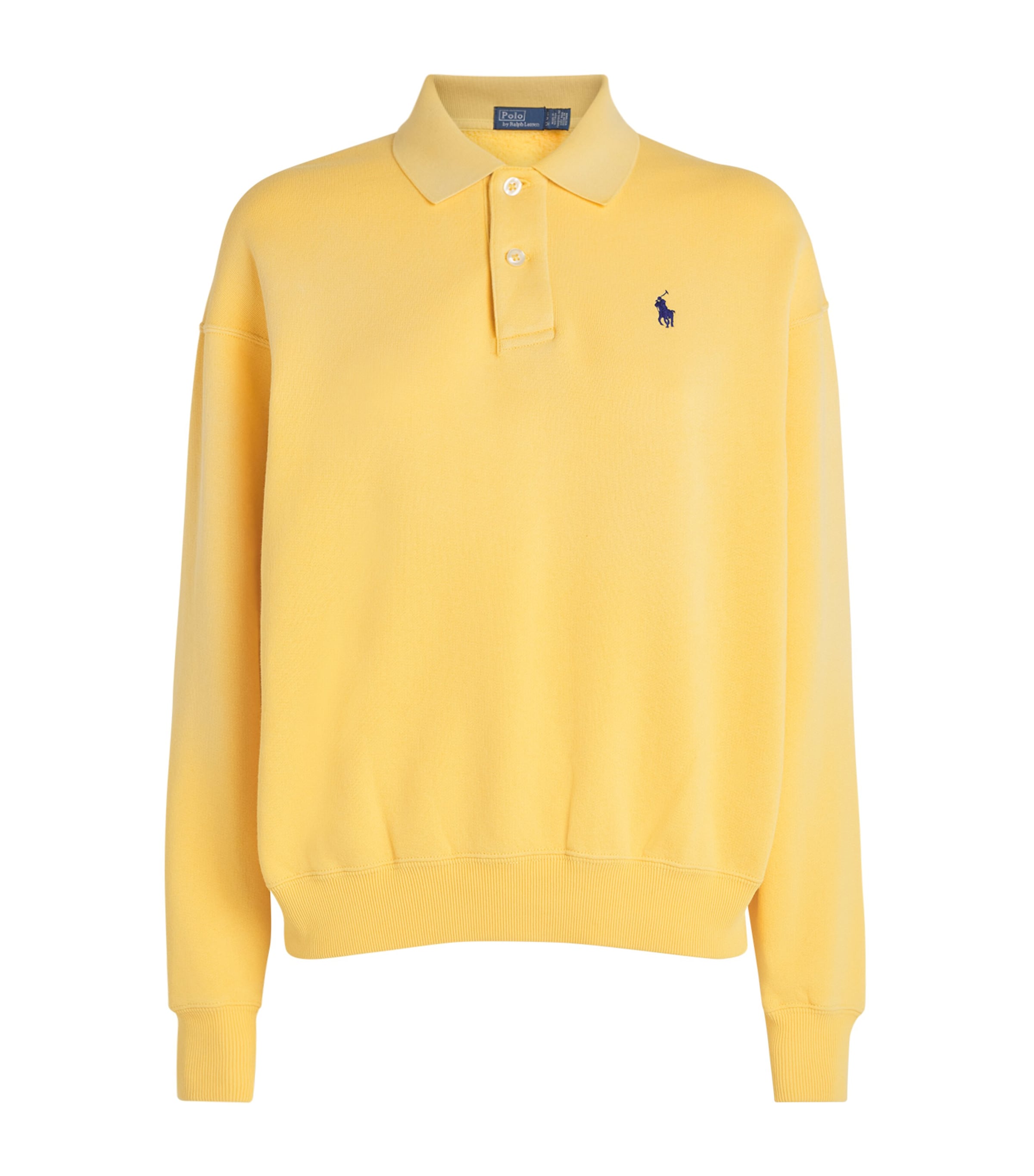 Cotton-Blend Polo Sweatshirt COLLEGIATE YELLOW Image 1