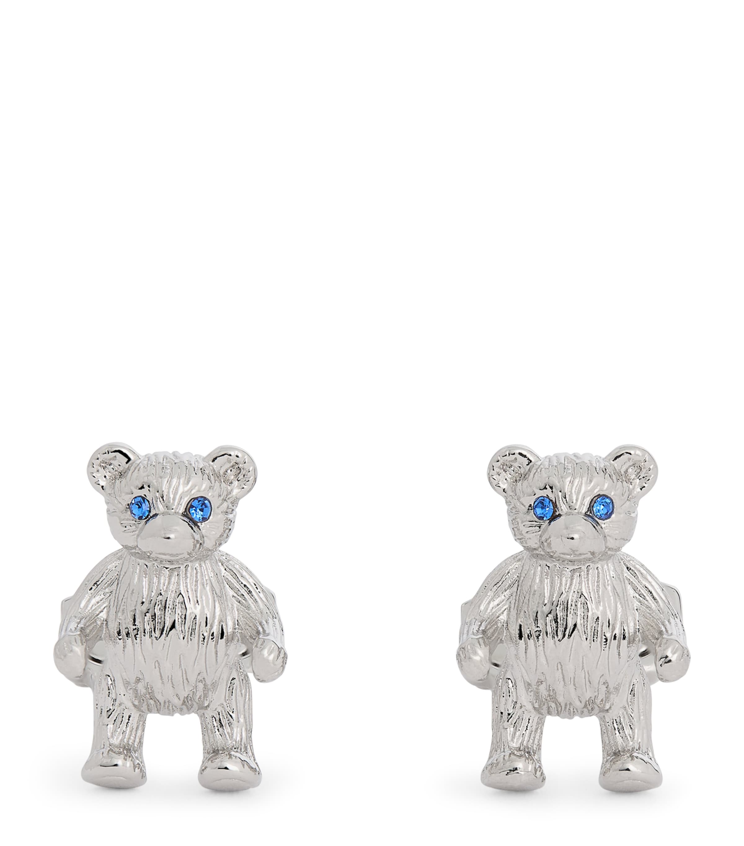Tateossian Palladium-plated Teddy Bear Cufflinks In Blue