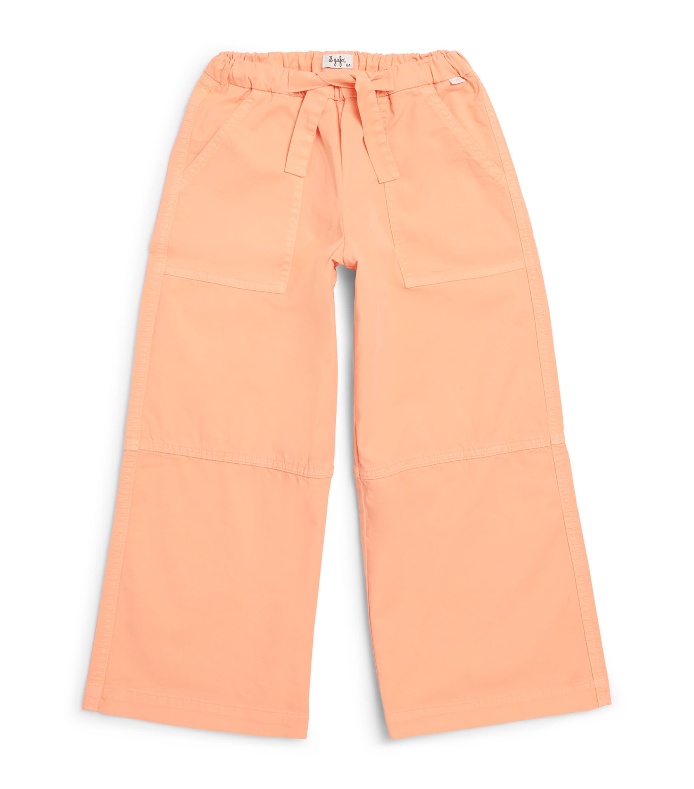 Il Gufo Cotton Tie-waist Trousers In Orange