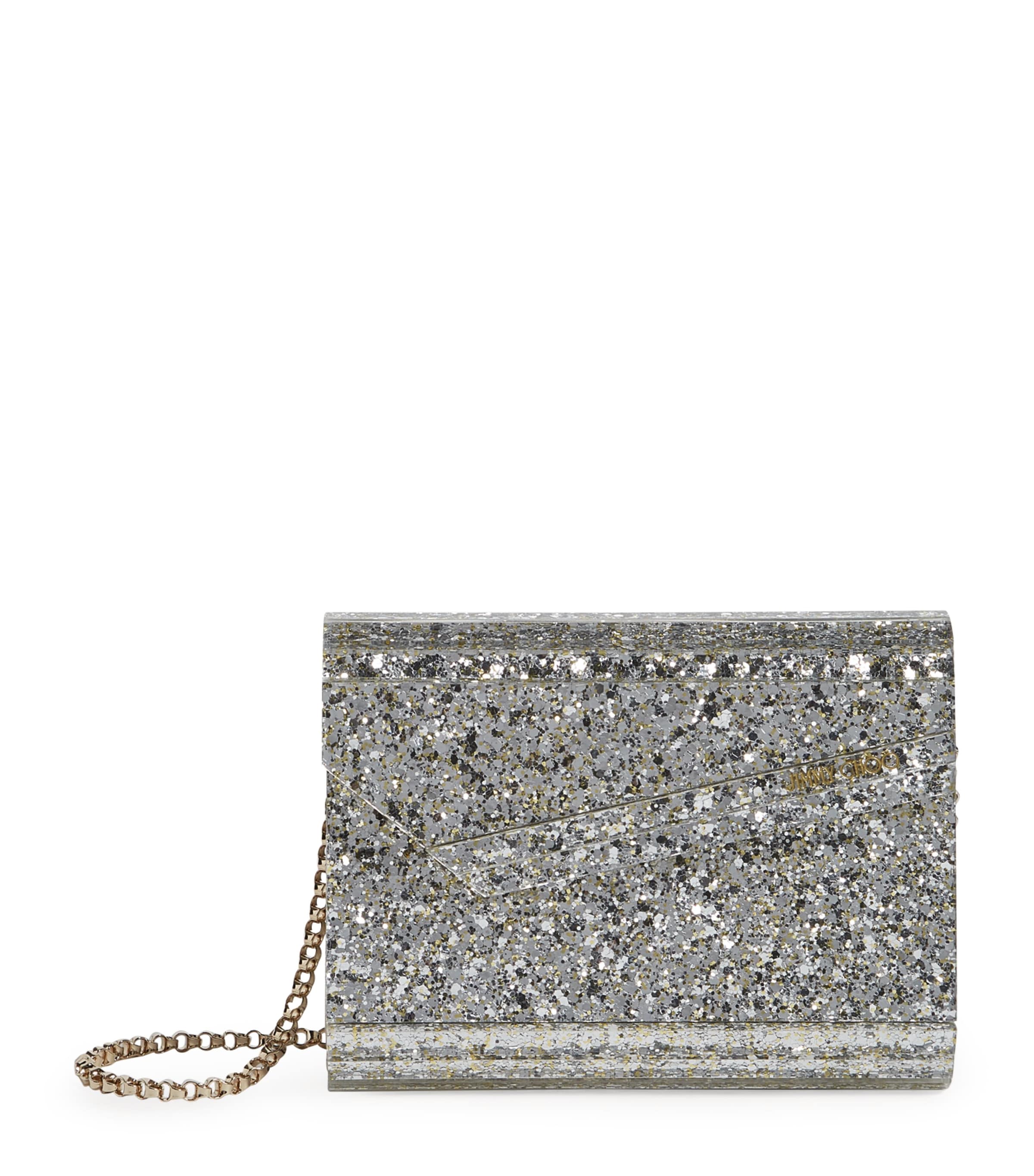 JIMMY CHOO GLITTER CANDY CLUTCH BAG 