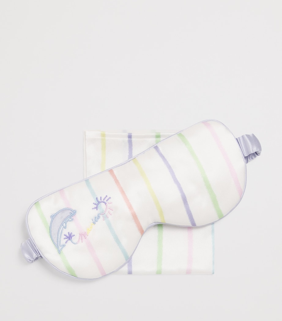 Silk-Blend Ocean Stripe Eye Mask OCEAN STRIPE Image 3