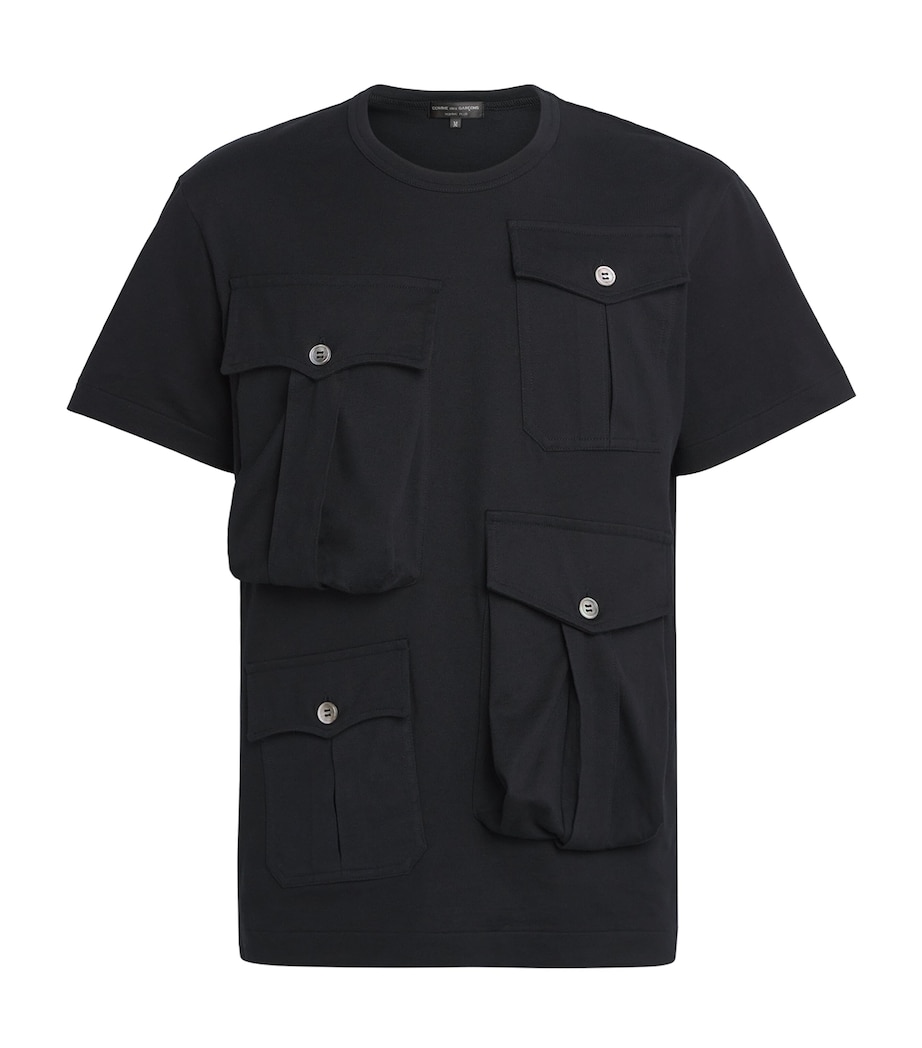 Cotton Pocketed T-Shirt BLACK Image 1