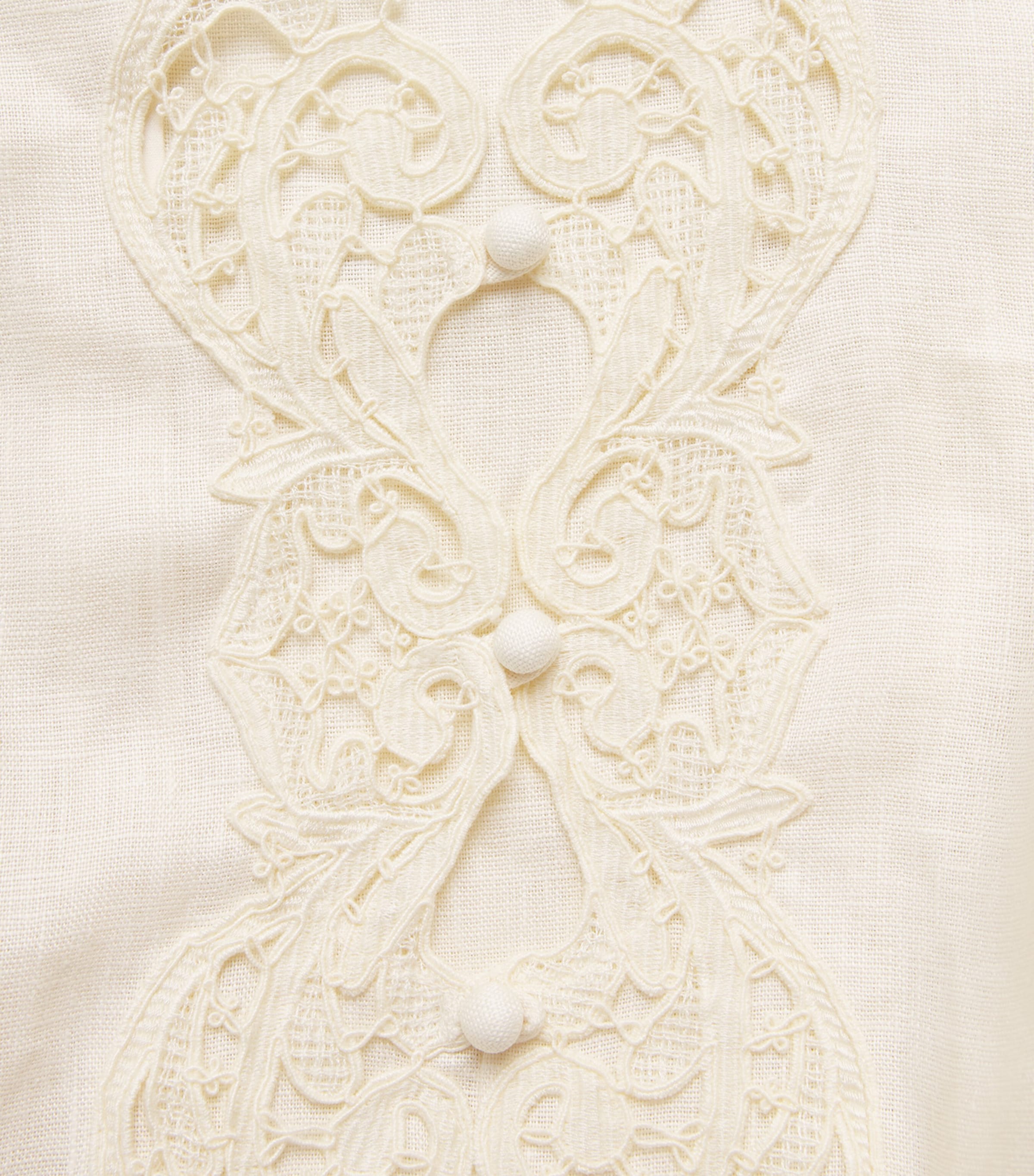 Linen Embroidered Awaken Mini Dress CREAMCRM Image 6