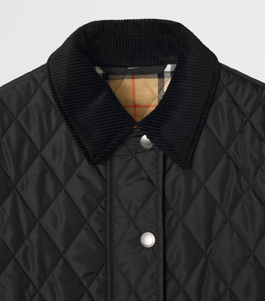 Cropped Quilted Field Jacket BLACK/SAND IP CHECK Image 5