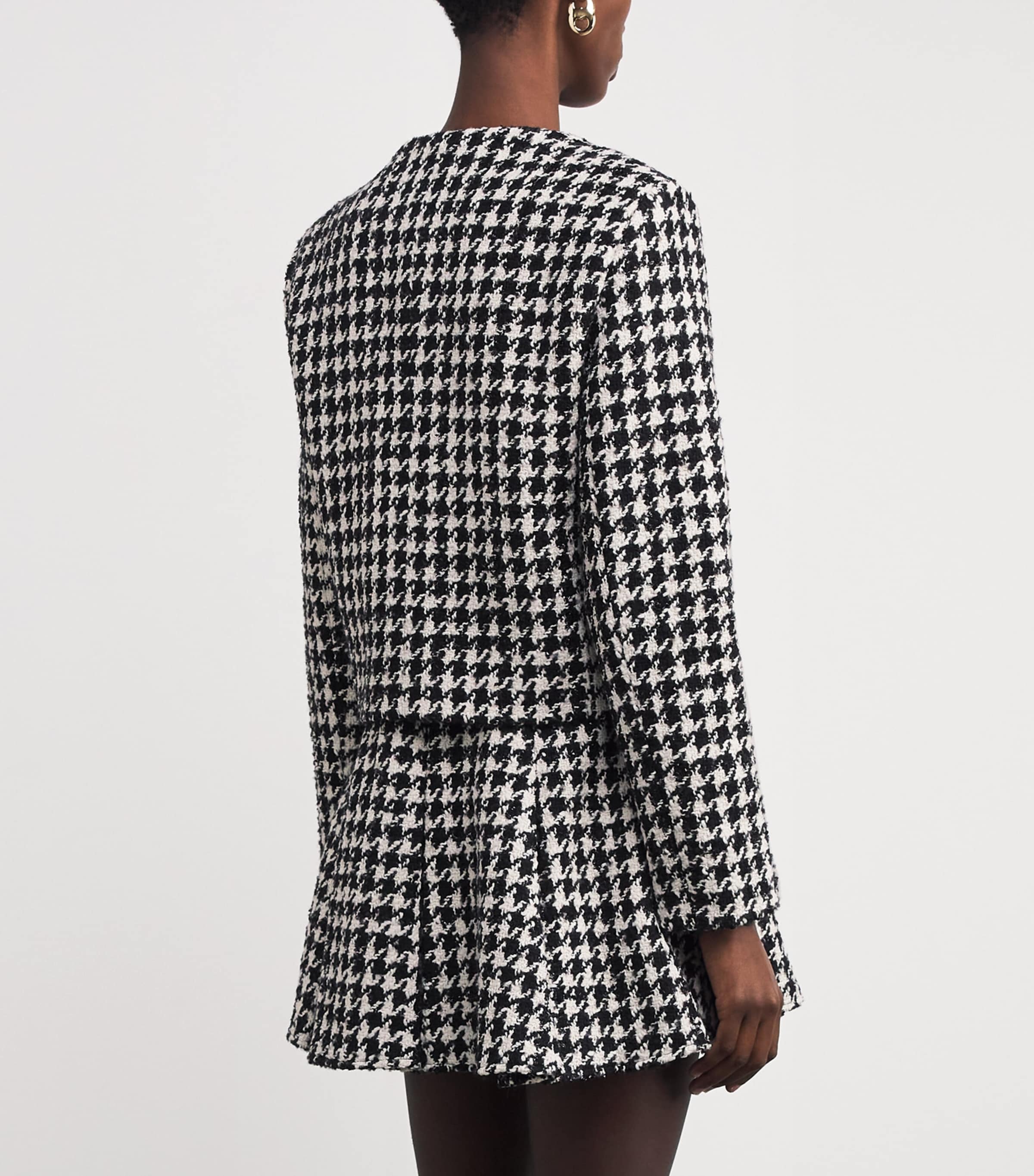 Tweed Houndstooth Jacket WHITE / BLACK Image 4
