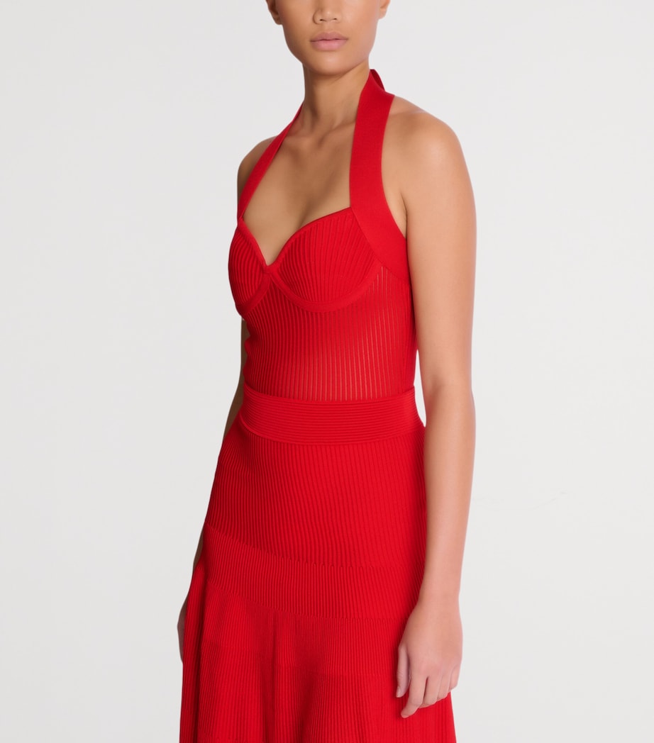 Halterneck Knit Midi Dress 3GK ROUGE Image 5