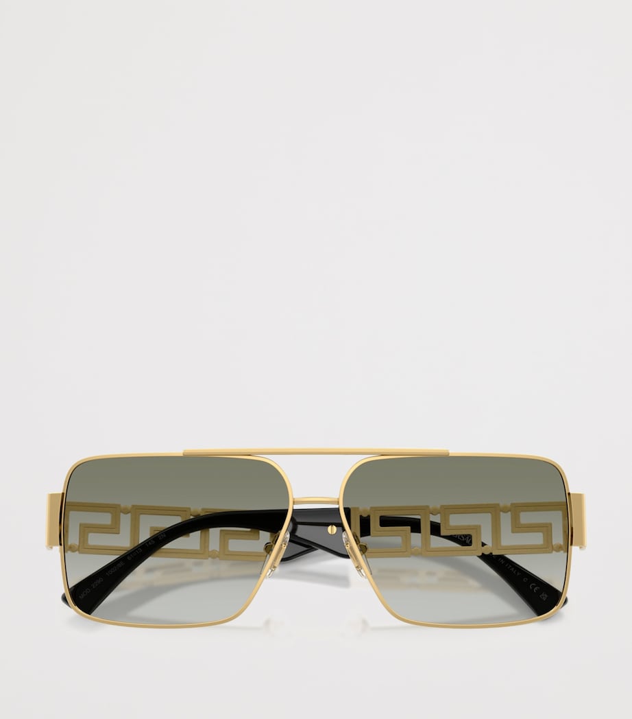 Wire-Frame Rectangular Sunglasses 10028E Image 5