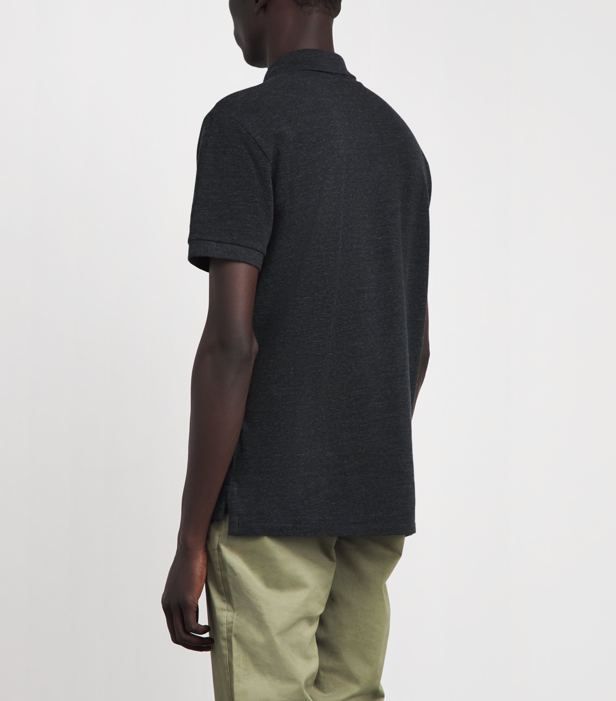 Polo Ralph Lauren Mens Cotton Mesh Polo Shirt Blk Marl Hther Image 5