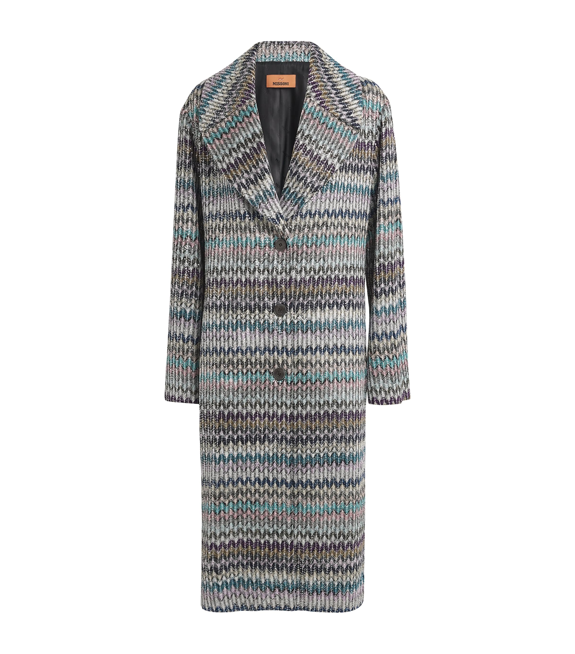 Shop Missoni Sequinned Longline Coat