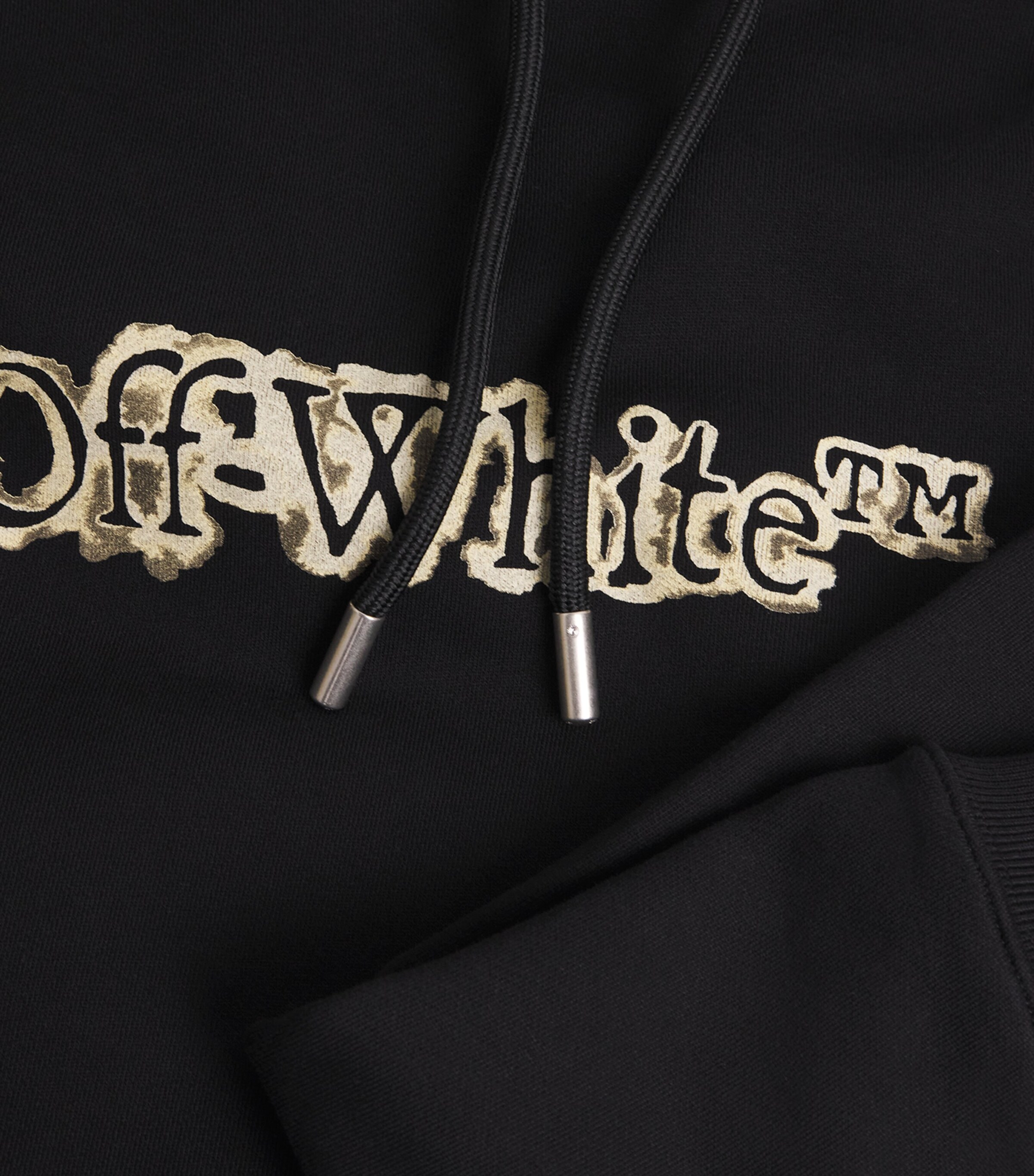 Off-White Mens Cotton Cloudy Arrow Skate Logo Hoodie Black Image 5