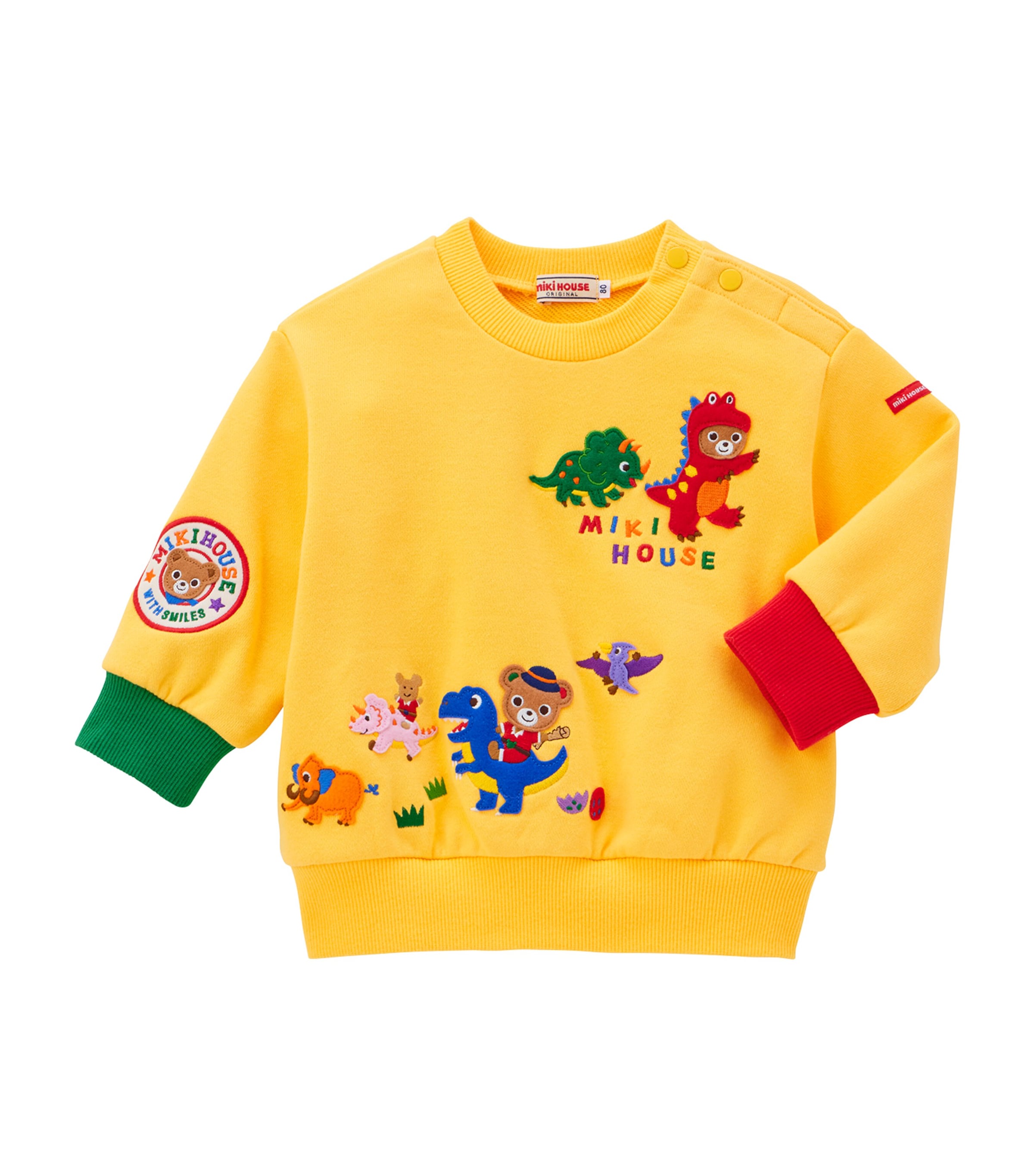 Miki House Dinosaur Sweatshirt (2-7 Years) In Yellow